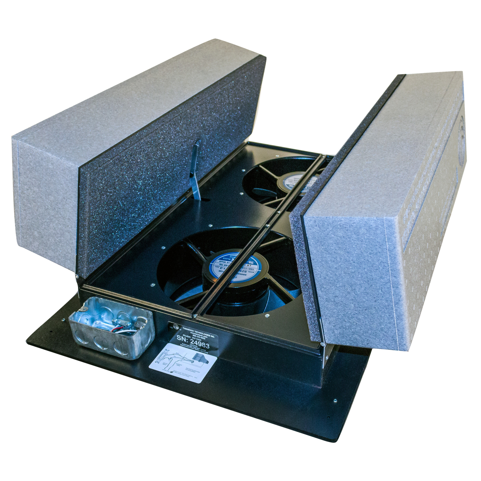 Tamarack Insulated Whole House Fan, 2-Speed, 1,150/1,600 CFM, 150 Watts, Model# HV1600